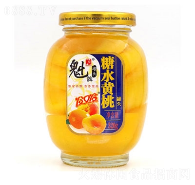 魁牌糖水黃桃水果罐頭320g