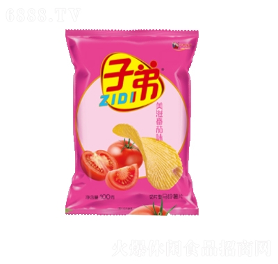 子弟切片型馬鈴薯片美滋番茄味零食膨化食品薯片追劇休閑小吃