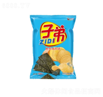 子弟切片型馬鈴薯片鮮香海苔味零食膨化食品薯片休閑小吃